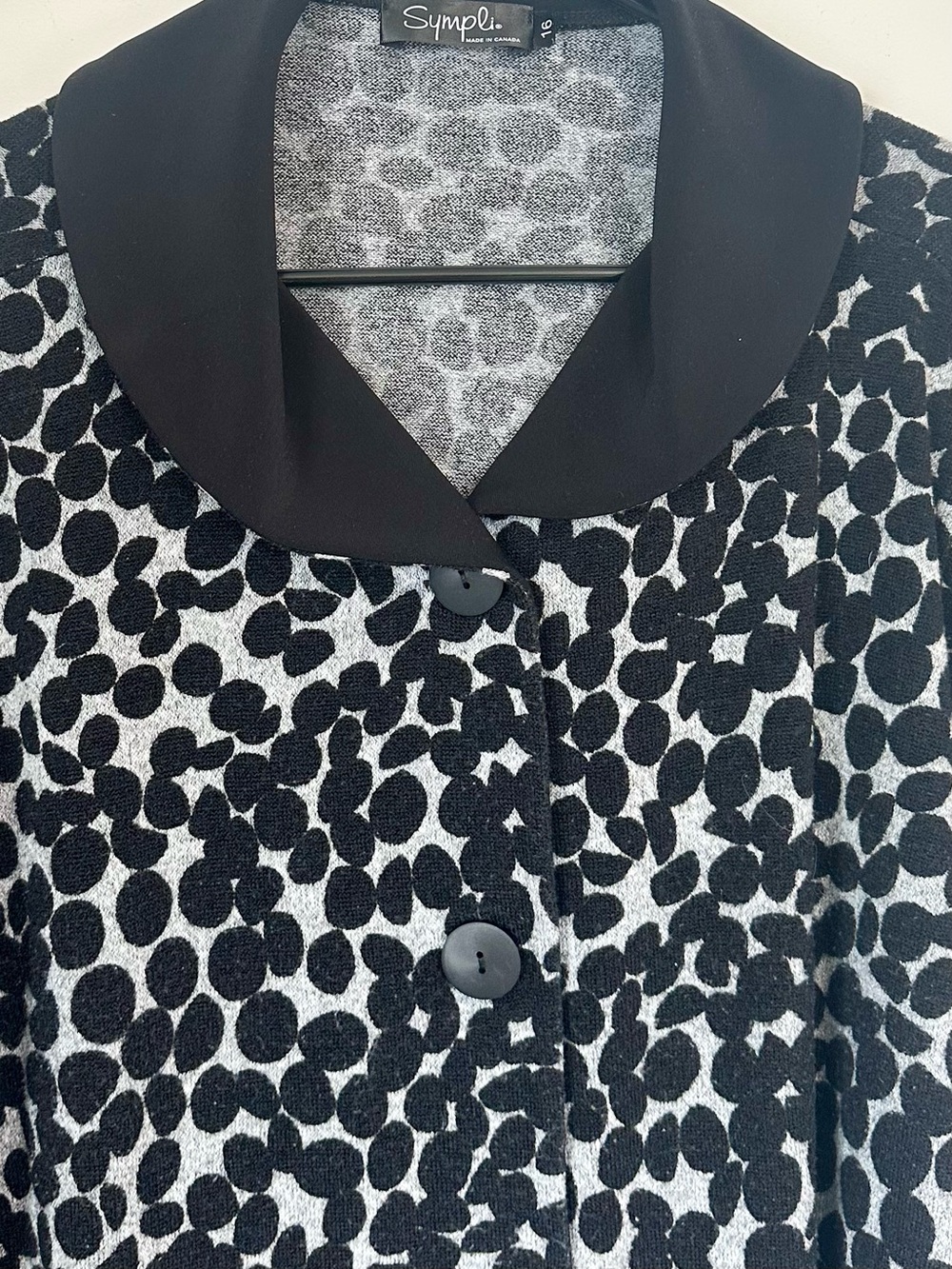 Sympli Black and White On The Dot Swing Coat - Size: 16 - Picture 5 of 9